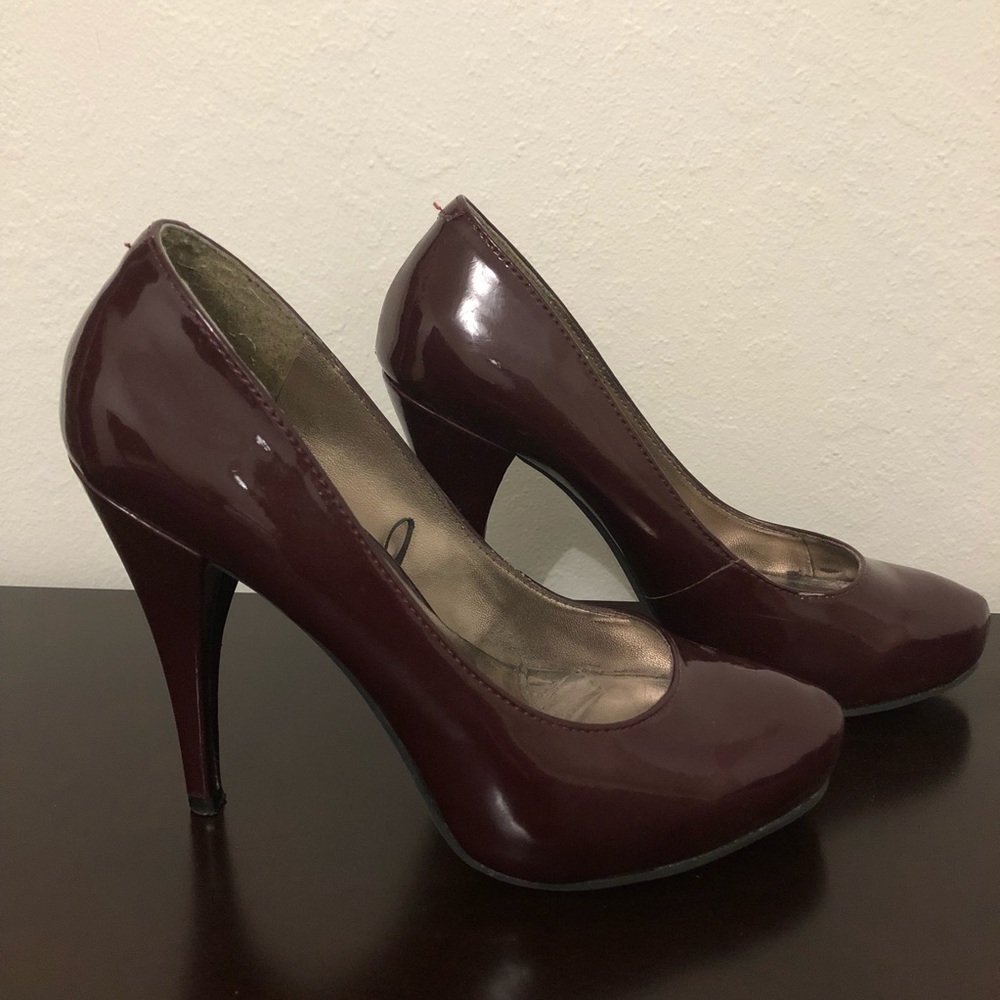 Maroon Platform Heels